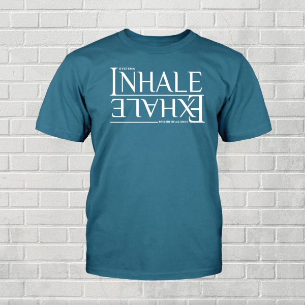 T shirt Inhale Exhale StoneBlue